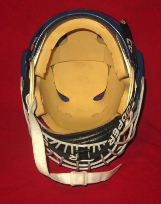 Vintage Cooper Hockey Helmet with Cage - Model SK2000M in good shape - Blue Color 6