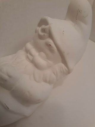 Unpainted Vintage 11 " Ceramic Garden Gnome Laying Down Napping