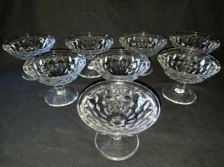 Vintage Set Of 8 Fostoria American 3.  25 " Clear Low Sherbet Flared Glasses 2056