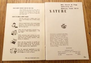 Vintage 1965 Boy Scouts of America Nature Merit Badge Series Book No.  3285 3