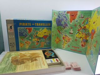 Pirate And Traveller World Geography Board Game 1960 