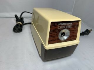Vintage Panasonic Kp - 100 Auto Stop Electric Pencil Sharpener Ivory Japan