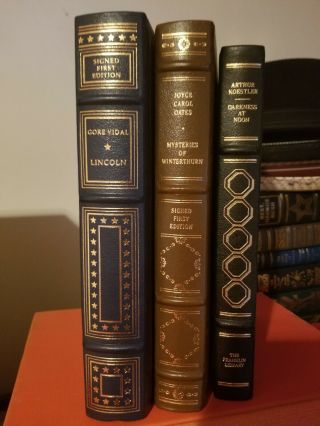 35 Signed Franklin Library books Ray Bradbury,  Kirk Douglas,  Uris,  Crichton,  etc 3