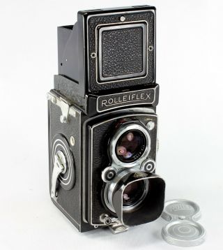 Rolleiflex Mx,  Type 1,  1257781,  Tessar 3.  5/75 Mm,  With Lens Shade & Lens Cover