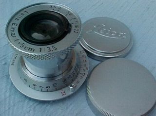 Leica/leitz Elmar 5cm F3.  5 Red Scale Lens - M39 S.  - Mt.  - Near