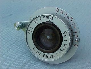 Leica/Leitz Elmar 5cm f3.  5 Red Scale Lens - M39 S.  - Mt.  - Near 2