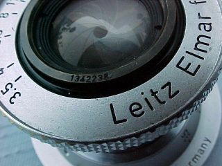 Leica/Leitz Elmar 5cm f3.  5 Red Scale Lens - M39 S.  - Mt.  - Near 6