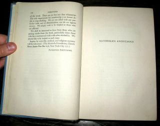 1944 ALCOHOLICS ANONYMOUS 1ST EDITION 5th Printing BIG BOOK Baby Blue AA RAREST 10