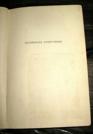 1944 ALCOHOLICS ANONYMOUS 1ST EDITION 5th Printing BIG BOOK Baby Blue AA RAREST 6