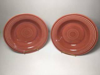 Hlc Vintage Fiesta Rose Deep Plate/rimmed Soup Bowls (2x)