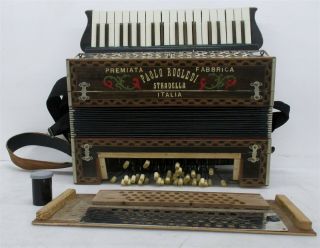 Paolo Rogledi Stradella Premiata Fabrica Vintage Piano Accordion For Restoration
