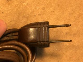 Vintage 1955 AC Power Cord Brown 2 - prong cable for Tube Amplifier 72 