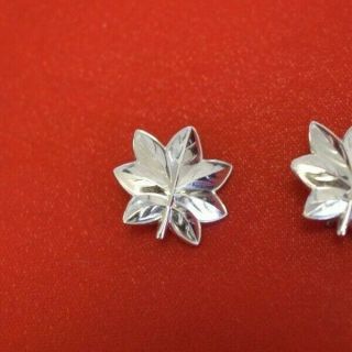 Vintage Sterling Silver Us Military Lieutenant Colonel Oak Leaf Insignia Pin 3