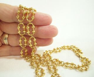 Avon Nubby Oval Link Gold Plate Necklace And Bracelet Choker 1978 Vintage Set