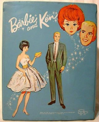 Mattel Barbie & Ken Double Doll & Accessories Carrying Case 1964 Light Blue