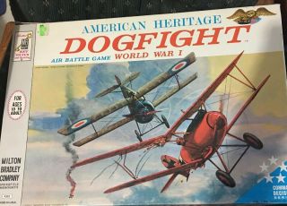 Vintage American Heritage Dogfight Board Game - Milton Bradley 1963 Complete Ww1