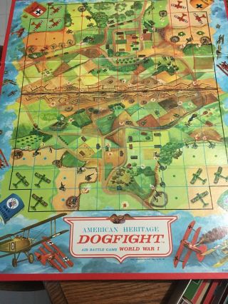 VINTAGE AMERICAN HERITAGE DOGFIGHT BOARD GAME - MILTON BRADLEY 1963 Complete WW1 2