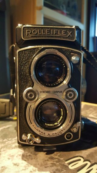 Rolleiflex Franke & Heidecke Synchro Compur 1:35 F75 Tlr Camera Great