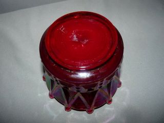 Fenton Glass Bowl Crown Design Red Carnival Hand Blown Vintage 4