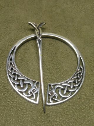 Vintage Silver Celtic Scottish Dragon Penannular Brooch/shawl Pin