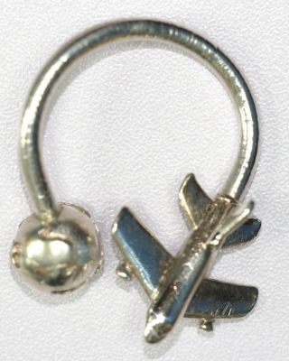 Vintage Tiffany & Co Sterling Silver Globe & Airplane Key Ring