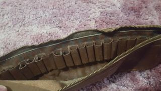Vintage Leather L.  L.  Bean Ammo Shell Pouch Huntering Rifle Cartridge Old Label