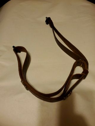 Vintage Tooled 1 " Leather Rifle Sling With Swivels