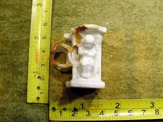 Excavated Vintage Victorian Baby In Cradle Doll House Age 1890 Art 11724
