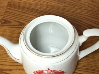 Vtg Tatung Taiwan China Red w/Gold Trim Tea Pot (2529) 6