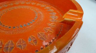 Vintage Mid Century Italian Pottery Orange Ashtray Bitossi Aldo Londi 2323 Italy