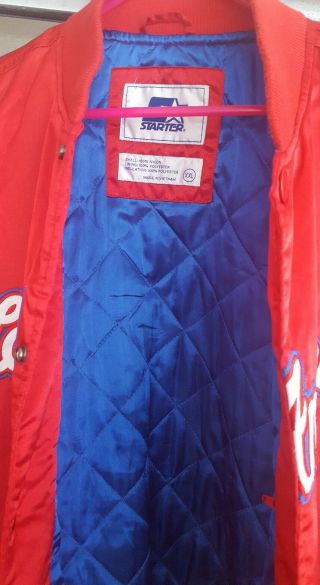 Starter Jacket Los Angeles CLIPPERS NBA Satin Style Vintage Red Quilted.  Sz XXL 6
