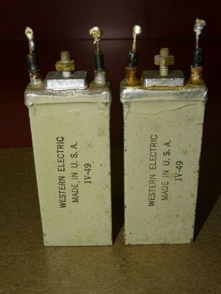 Pair,  Western Electric Type 230a Oil Capacitors, .  4 Mfd,  Good