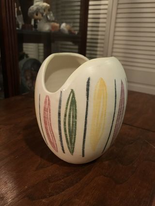 Mid Century Modern Italian Art Pottery Striped Jar Vase Londi Bagni Raymor Vtg