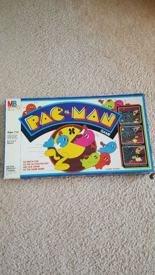 Vintage 1982 Milton Bradley Pac Man Board Game Red Ghosts