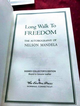 Easton Press SIGNED Long Walk to Freedom (Nelson Mandela Autobiography) LIKE 3