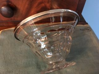 Vintage antique crystal glass Sterling Silver Rim 5 1/2 