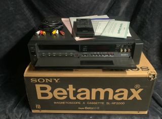 Sony Betamax Sl - Hf2000 Beta Hi Fi Stereo Vcr Recorder Player