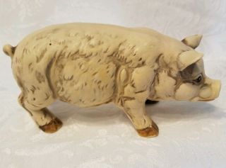 Vintage Uctci Japan Ceramic Hog Pig 6 1/2 " Off White Rustic Farmhouse Decor