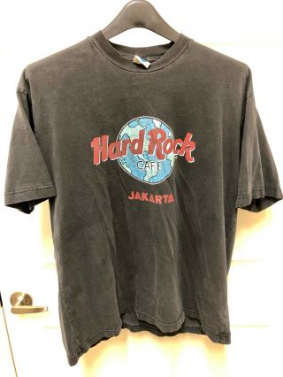Vintage Hard Rock Cafe Jakarta Indonesia Black Tee T - Shirt Size Xl Rare