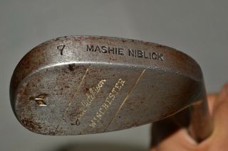 Antique/vtg Winchester Mashie Niblick Hickory Wood Shaft Shafted Golf Club
