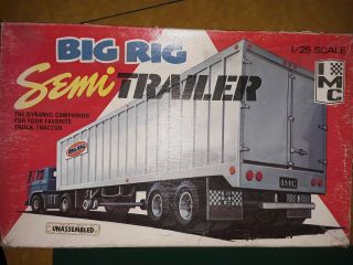 Vintage Imc Big Rig Semi Trailer Kit 6435 1:25 Scale