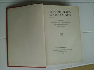 Alcoholics Anonymous Big Book,  1st Edition,  2nd Printing.  Facsimile DJ,  1941 5
