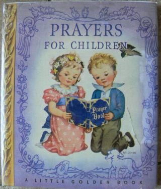 Vintage Little Golden Book Prayers For Children W/dust Jacket