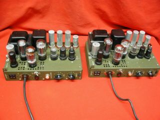 Rca Us Signal Corps 6l6 6sn7 5u4 Tube Theater Amplifiers [pair]