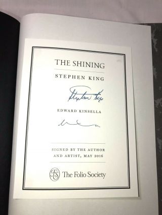 Folio Society 1st ED.  The Shining Signed Stephen King IllustratedPages 2