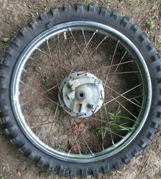 Vintage Yamaha 1974 - 1975 Ty80 A & B Trials Front Wheel W/ Brake Assembly