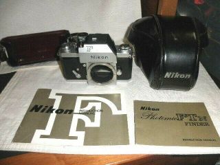 Rare Nippon Kogaku Nikon F Photomic Ftn 35mm Slr Camera Black Body/case/manuals
