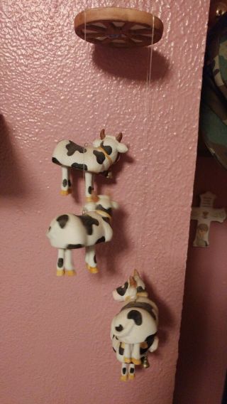 Vintage Rr Oman Handcrafted Cow Porcelain Wind Chimes