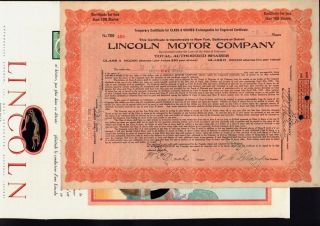 Lincoln Motor Company Dd 1920 Sign.  By Nash & Leland,  Vintage Ad 1928