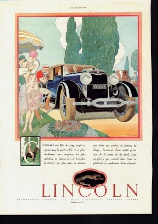 Lincoln Motor Company dd 1920 sign.  by Nash & Leland,  vintage ad 1928 2